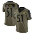 P.Steelers #51 Nick Herbig Player Olive Salute To Service Limited Game STECN Stitched Jerseys