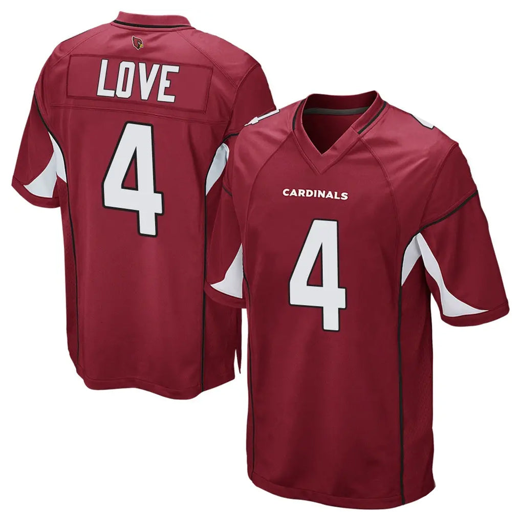 A.Cardinals #4 Jeremiyah Love Player Cardinal Home Game STECN Stitched Jerseys