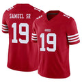 SF.49ers #19 Deebo Samuel Sr. Player Red Limited Vapor F.U.S.E. Home Game STECN Stitched Jerseys