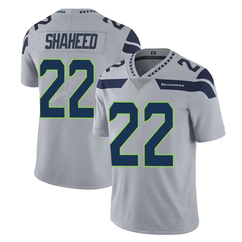 S.Seahawks #22 Rashid Shaheed Player Gray Limited Vapor Untouchable Home Game STECN Stitched Jerseys