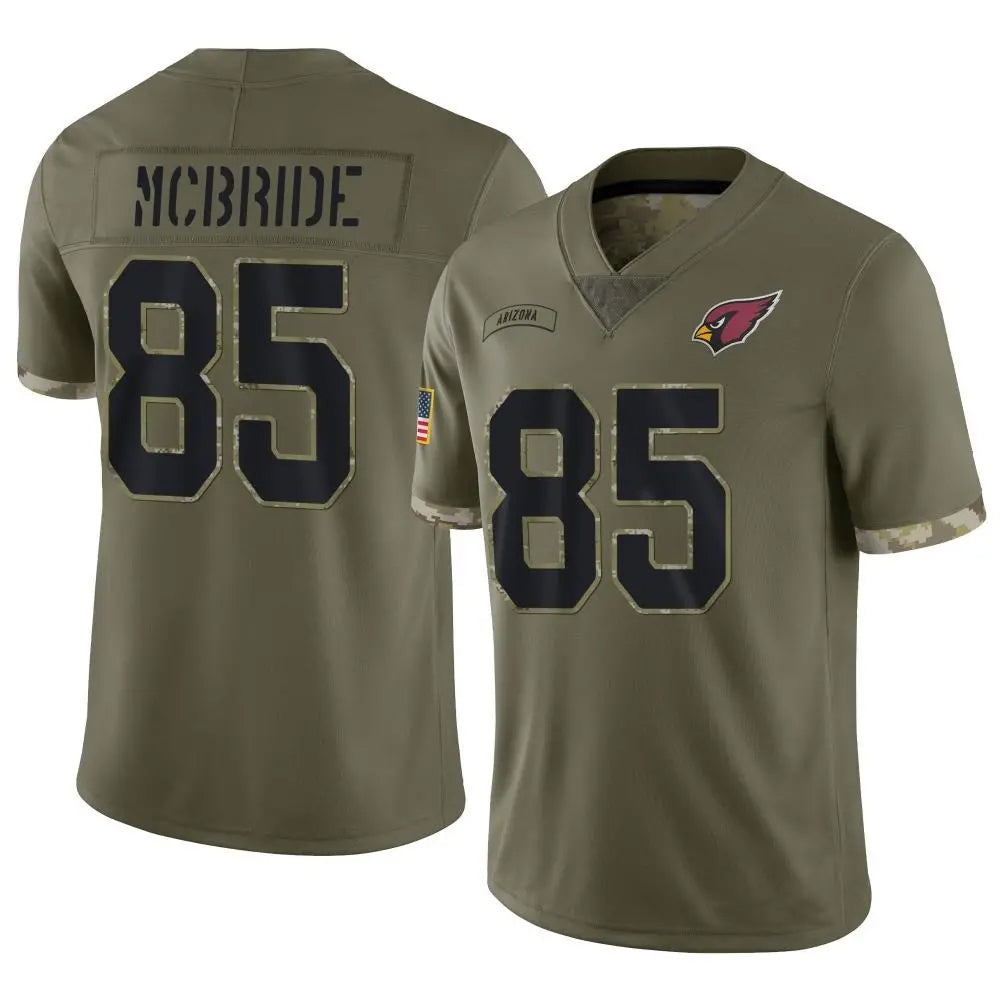 A.Cardinals #85 Trey McBride Player Olive Salute to Service Limited STECN Stitched Jerseys