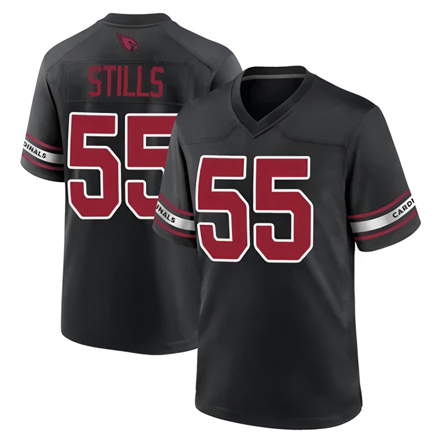 A.Cardinals #55 Dante Stills Player Black Home Game STECN Stitched Jerseys