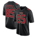 SF.49ers #85 George Kittle Player Black Fashion Home Game STECN Stitched Jerseys
