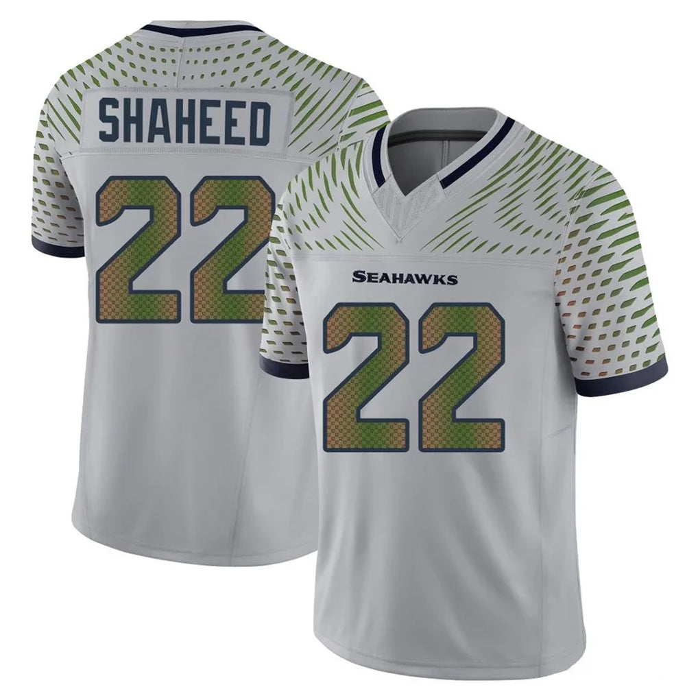 S.Seahawks #22 Rashid Shaheed Player Grey Limited 2025 Rivalries Collection Home Game STECN Stitched Jerseys