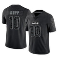 S.Seahawks #10 Cooper Kupp Player Black Limited Reflective Home Game STECN Stitched Jerseys
