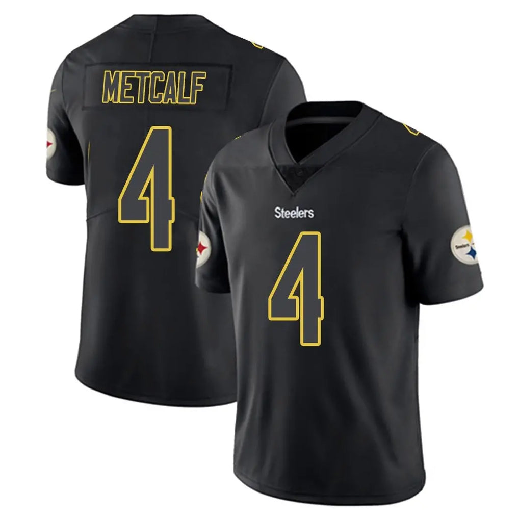 P.Steelers #4 DK Metcalf Player Black Impact Limited Home Game STECN Stitched Jerseys