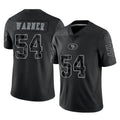 SF.49ers #54 Fred Warner Player Black Limited Reflective Home Game STECN Stitched Jerseys