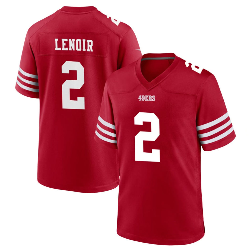 SF.49ers #2 Deommodore Lenoir Player Red Game Home STECN Stitched Jerseys