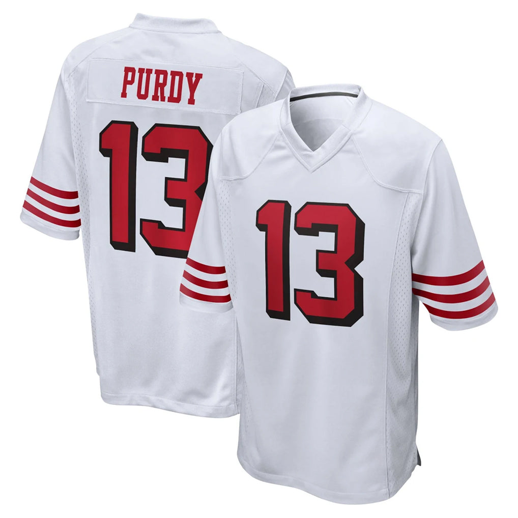SF.49ers #13 Brock Purdy Player White Limited Alternate Home Game STECN Stitched Jerseys