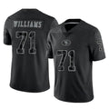 SF.49ers #71 Trent Williams Player Black Limited Reflective Home Game STECN Stitched Jerseys
