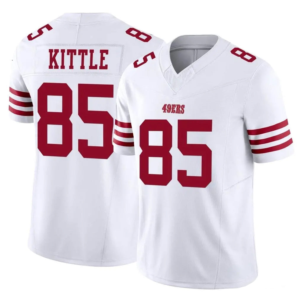 SF.49ers #85 George Kittle Player White Limited Vapor F.U.S.E. Home Game STECN Stitched Jerseys