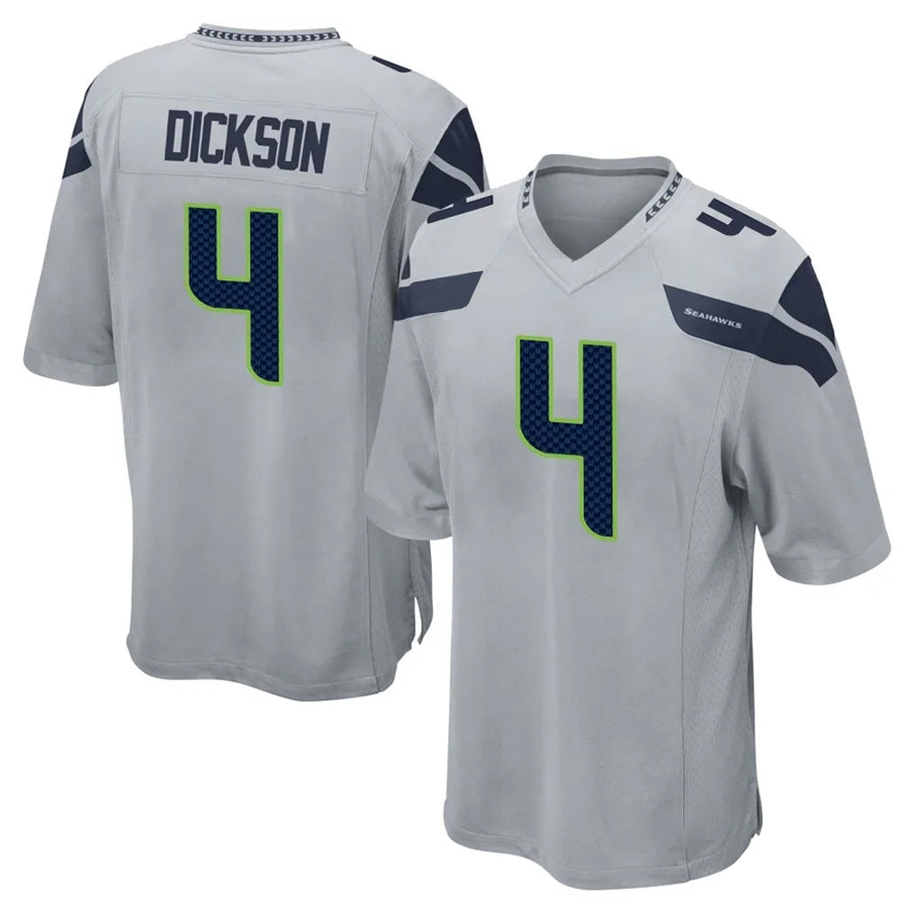 S.Seahawks #4 Michael Dickson Player Gray Home Game STECN Stitched Jerseys