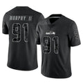 S.Seahawks #91 Byron Murphy II Player Black Limited Reflective Home Game STECN Stitched Jerseys