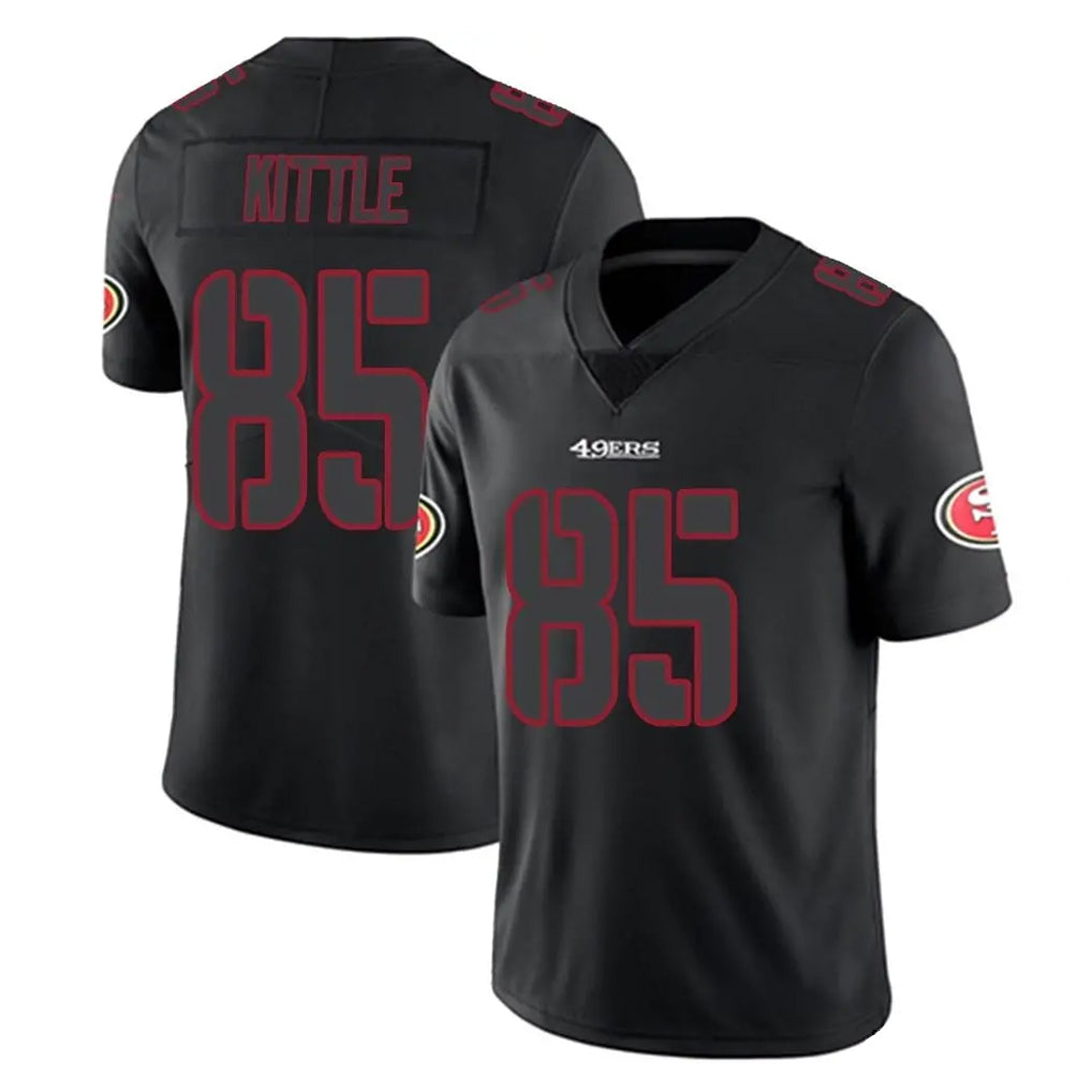 SF.49ers #85 George Kittle Player Black Impact Limited Home Game STECN Stitched Jerseys