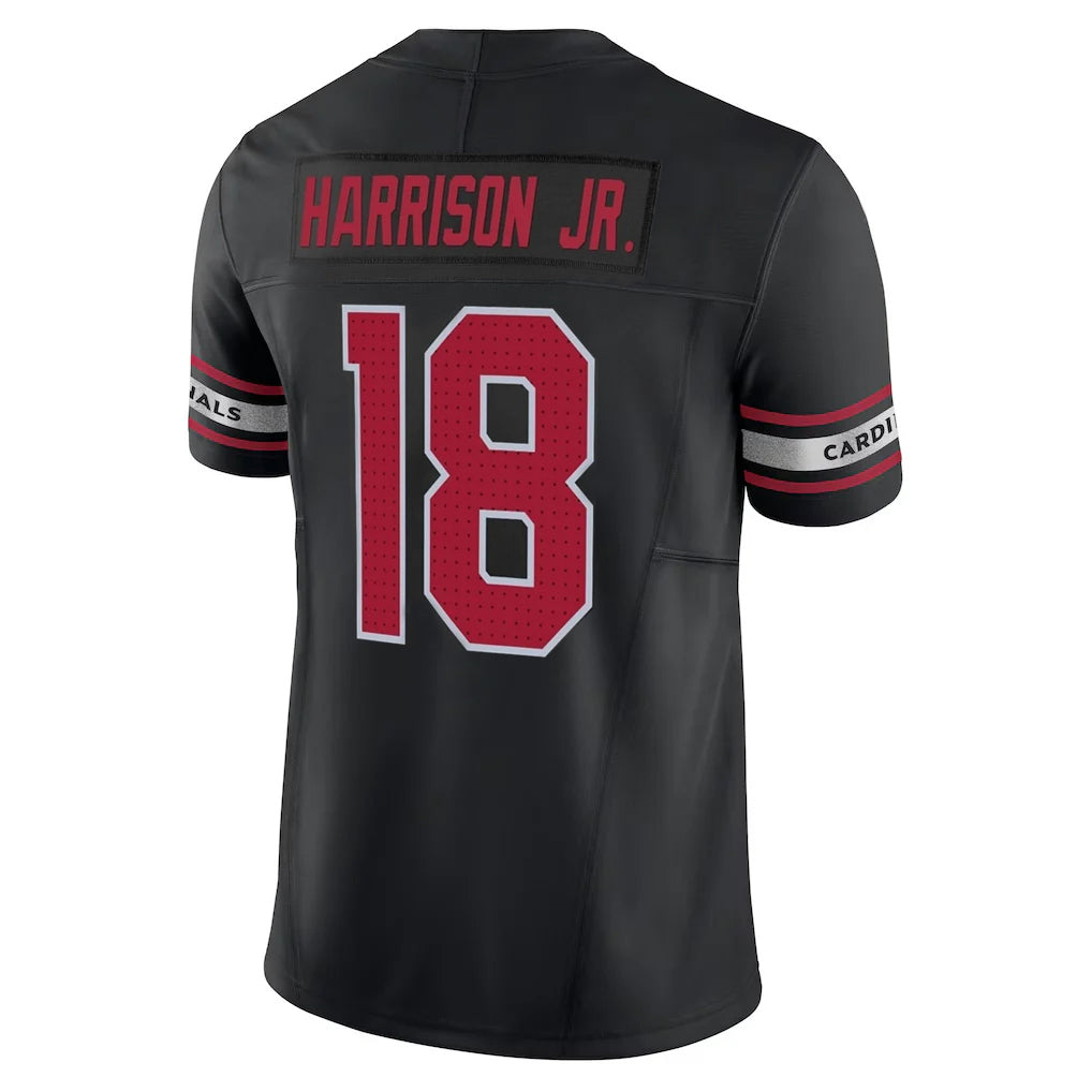 A.Cardinals #18 Marvin Harrison Jr. Player Black Vapor F.U.S.E. Limited STECN Stitched Jerseys