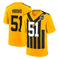 P.Steelers #51 Nick Herbig Player Gold Limited 1933 Throwback Home Game STECN Stitched Jerseys