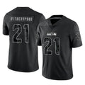 S.Seahawks #21 Devon Witherspoon Player Black Limited Reflective Home Game STECN Stitched Jerseys