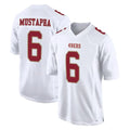 SF.49ers #6 Malik Mustapha Player White Fashion Home Game STECN Stitched Jerseys