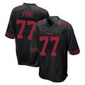 SF.49ers #77 Dominick Puni Player Black Alternate Home Game STECN Stitched Jerseys