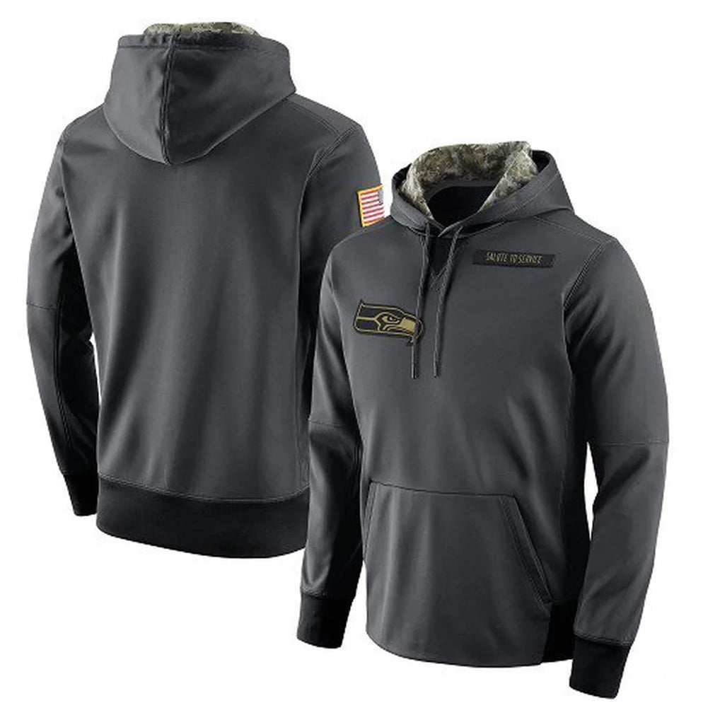 S.Seahawks ## Seahawks Blank Player Gray Pullover Hoodies Game STECN Stitched Jerseys
