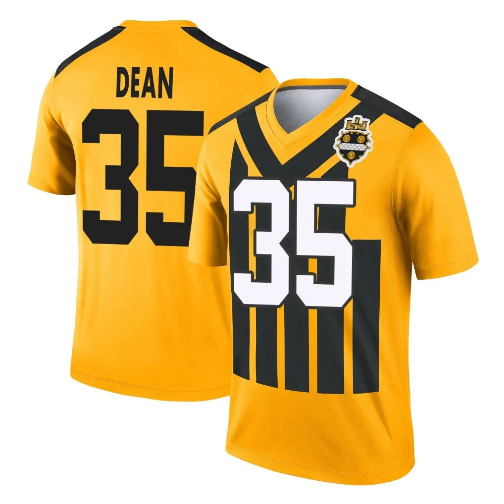 P.Steelers #35 Jamel Dean Player Gold Legend Limited 1933 Throwback Performance Home Game STECN Stitched Jerseys