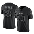 S.Seahawks #39 Ty Okada Player Black Limited Reflective Home Game STECN Stitched Jerseys