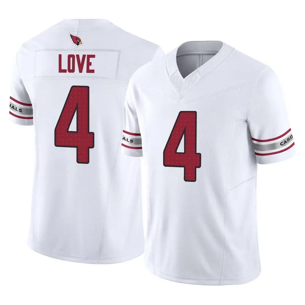 A.Cardinals #4 Jeremiyah Love Player White Vapor F.U.S.E. Limited Home Game STECN Stitched Jerseys