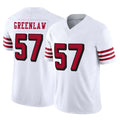 SF.49ers #57 Dre Greenlaw Player White Limited Alternate Vapor F.U.S.E. Home Game STECN Stitched Jerseys