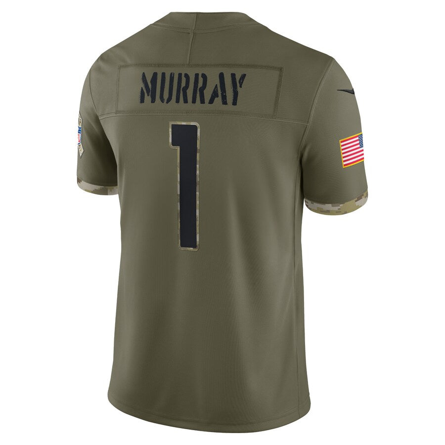 A.Cardinals #1 Kyler Murray Player Olive Salute To Service Limited Home Game STECN Stitched Jerseys