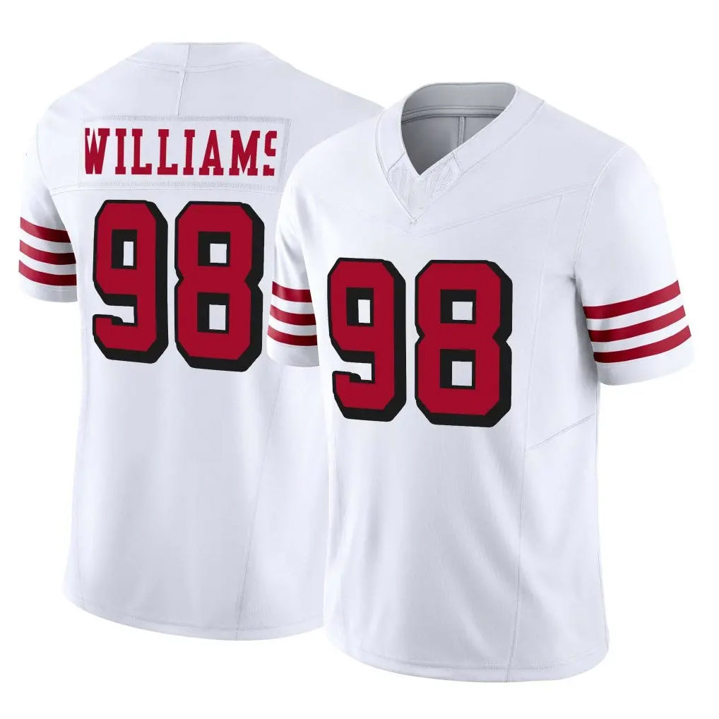 SF.49ers #98 Mykel Williams Player White Limited Alternate Vapor F.U.S.E. Home Game STECN Stitched Jerseys