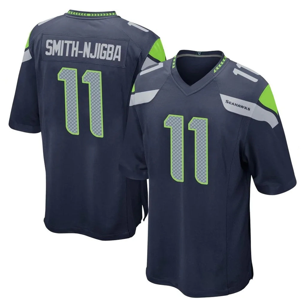 S.Seahawks #11 Jaxon Smith-Njigba Player Navy Home Game STECN Stitched Jerseys