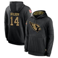 A.Cardinals #14 Michael Wilson Player Black Salute to Service Hoodies STECN Stitched Jerseys