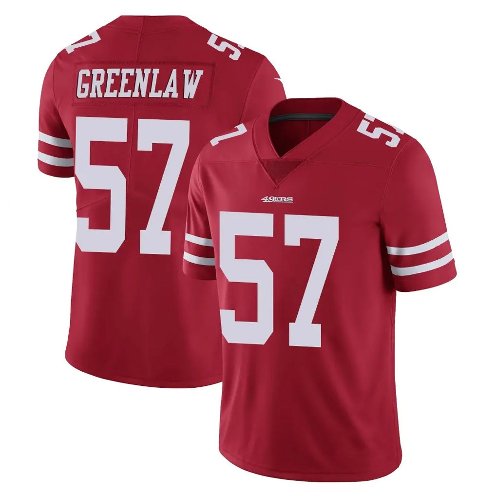 SF.49ers #57 Dre Greenlaw Player Red Limited Vapor Untouchable Home Game STECN Stitched Jerseys