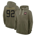 SF.49ers #92 Osa Odighizuwa Player Olive Salute to Service Pullover Hoodies Limited STECN Stitched Jerseys