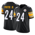 P.Steelers #24 Joey Porter Jr. Player Black Limited Vapor F.U.S.E. Home Game STECN Stitched Jerseys