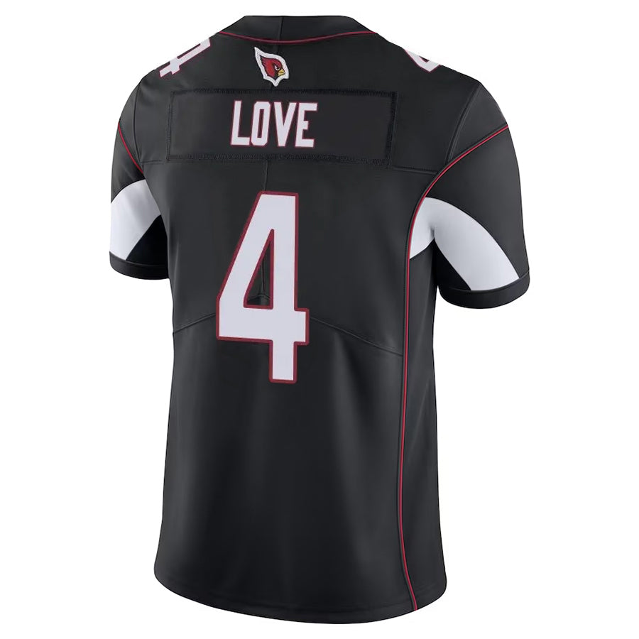 A.Cardinals #4 Jeremiyah Love Player Black Vapor Limited Home Game STECN Stitched Jerseys