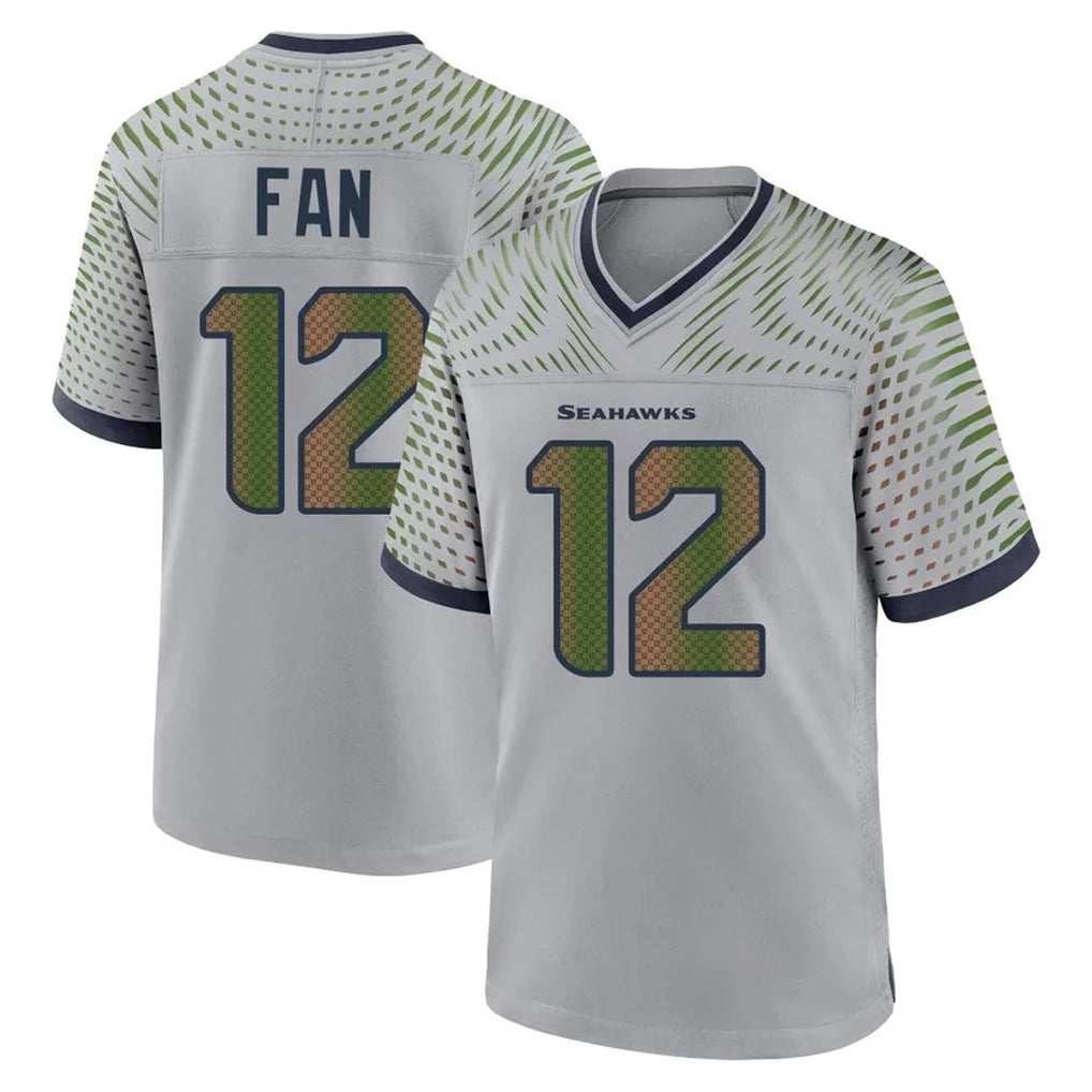 S.Seahawks #12 12th Fan Player Grey 2025 Rivalries Collection Home Game STECN Stitched Jerseys