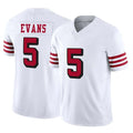 SF.49ers #5 Mike Evans Player White Limited Alternate Vapor F.U.S.E. Home Game STECN Stitched Jerseys