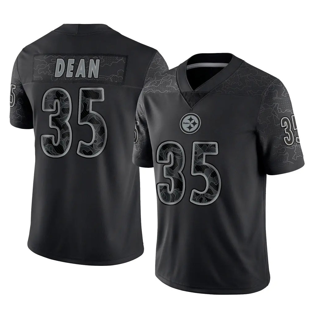 P.Steelers #35 Jamel Dean Player Black Reflective Limited Home Game STECN Stitched Jerseys