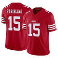 SF.49ers #15 De'Zhaun Stribling Player Red Limited Vapor F.U.S.E. Home Game STECN Stitched Jerseys