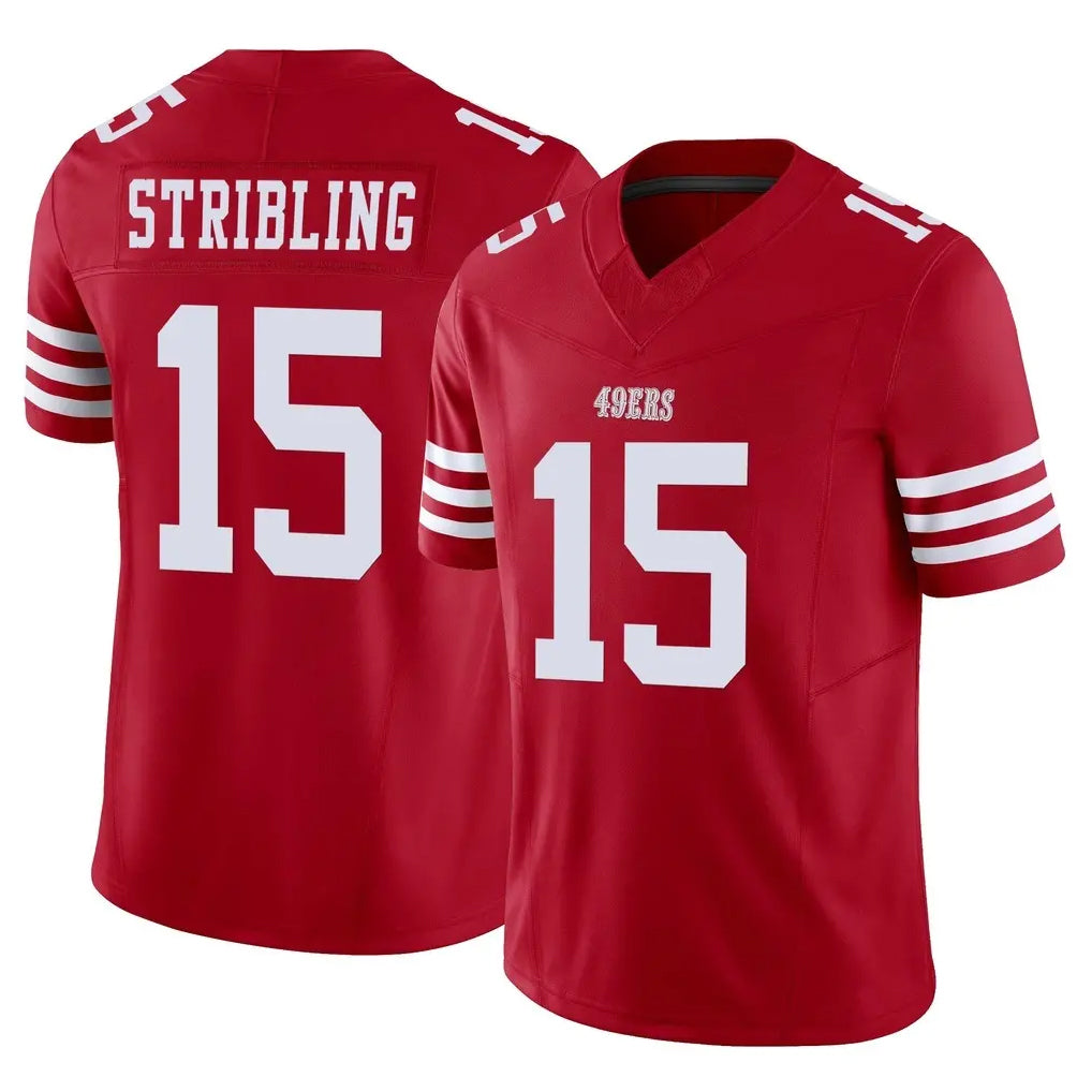 SF.49ers #15 De'Zhaun Stribling Player Red Limited Vapor F.U.S.E. Home Game STECN Stitched Jerseys
