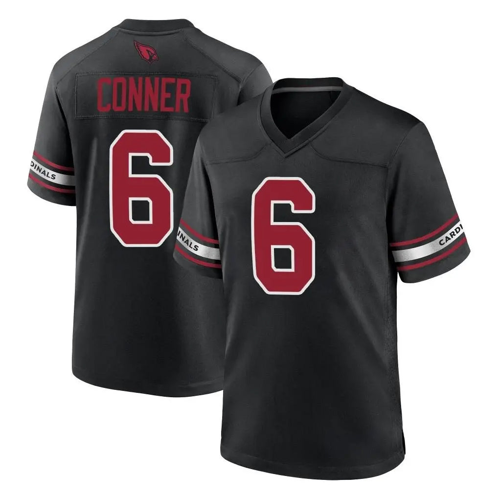 A.Cardinals #6 James Conner Player Black Alternate Game STECN Stitched Jerseys