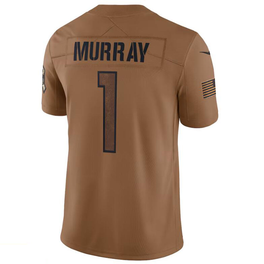 A.Cardinals #1 Kyler Murray Player Brown Limited Salute To Service Game STECN Stitched Jerseys